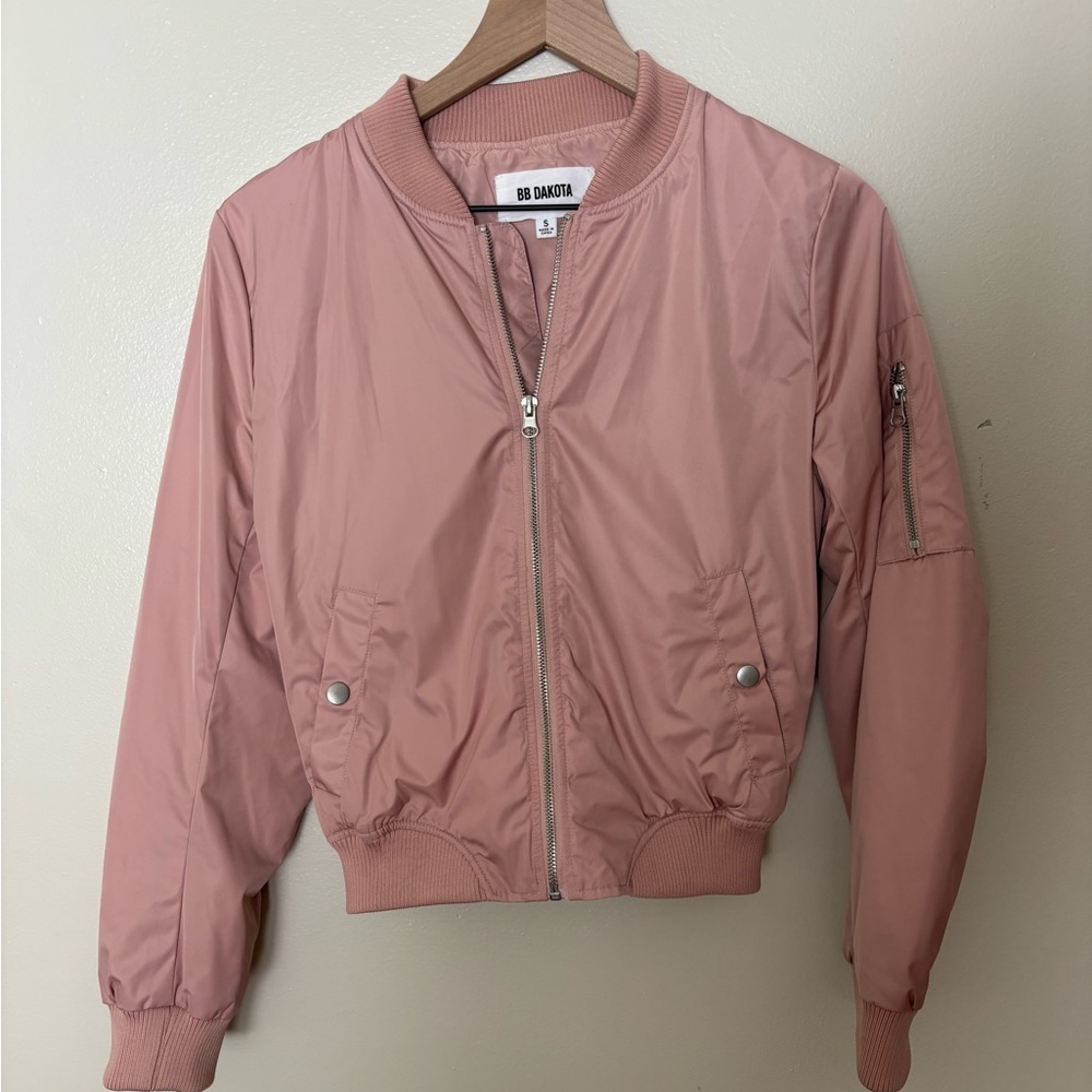 BB Dakota Pink Bomber Jacket Size S